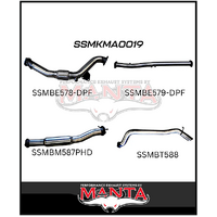 MANTA 3" STAINLESS STEEL TURBO BACK EXHAUST NO CAT/HOTDOG FITS MAZDA BT-50 UR 3.2L TD 5CYL 2016-2020 (SSMKMA0019)