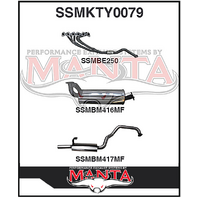 MANTA STAINLESS STEEL EXTRACTORS & 2.5"  EXHAUST SYSTEM FITS TOYOTA LANDCRUISER HZJ105R 4.2L 1HZ 1998-2007 (SSMKTY0079)