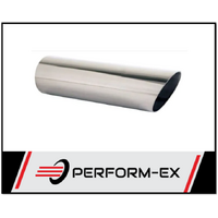 ANGLE CUT STAINLESS STEEL EXHAUST TIP - 2" INLET - 2 1/8" OUTLET (8" LONG)