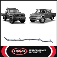 REDBACK 3" 409 STAINLESS STEEL EXHAUST SYSTEM WITH DPF DELETE FITS TOYOTA LANDCRUISER VDJ79R 4.5L 2016-2024