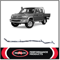 REDBACK 3" 409 STAINLESS STEEL TURBO BACK EXHAUST SYSTEM FITS TOYOTA LANDCRUISER VDJ79R 2007-2016 DUAL CAB