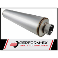 SEMI BAFFLED TRUCK MUFFLER 10" ROUND X 44" LONG X 5" IN/OUT