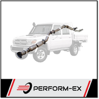 PERFORM-EX 3" TURBO BACK EXHAUST WITH CAT/HOTDOG FITS TOYOTA LANDCRUISER VDJ79R 2012-2016 DUAL CAB