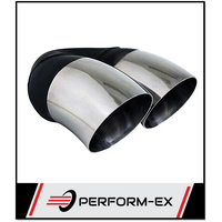 DUMP PIPE STAINLESS STEEL EXHAUST TIP - 2.5" INLET - TWIN 3" OUTLET