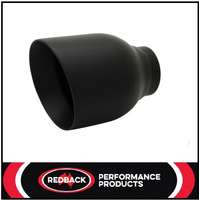 2.5" INLET 4" OUTLET REDBACK MATT BLACK ANGLE CUT EXHAUST TIP (5 1/8" LONG)