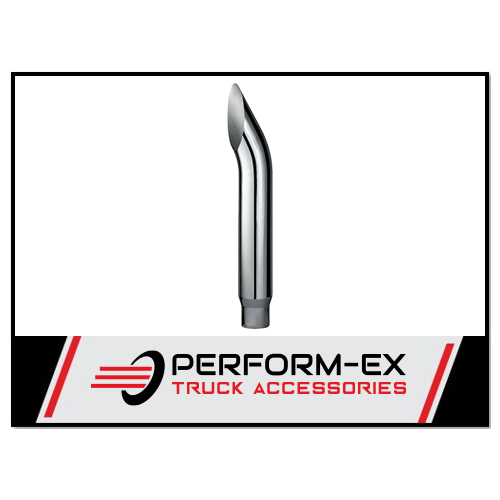 CHROME EXHAUST STACK CURVED REDUCING 6" OD > 5" OD X 36" (915MM) LONG WITH PLAIN INLET