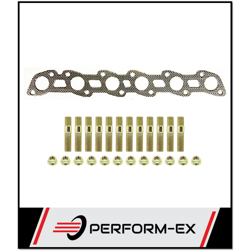 EXHAUST MANIFOLD GASKET, STUD & NUT KIT FITS NISSAN PATROL GQ 3.0L 6CYL RB30 (STANDARD MANIFOLD)