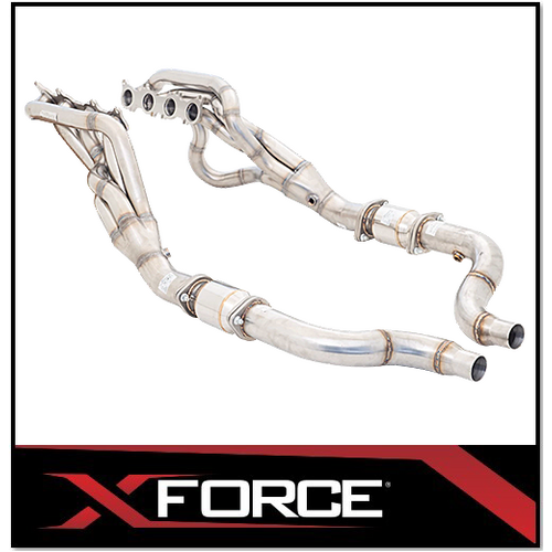 XFORCE STAINLESS STEEL HEADERS 1 7/8" & HIGH FLOW 3" METALLIC CATS FITS FORD MUSTANG GT FN 5.0L V8 6/2018-ON