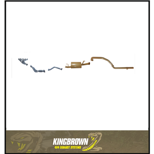 KING BROWN EXTRACTORS & 2.5" EXHAUST KIT FITS TOYOTA LANDCRUISER HZJ105R 4.2L 1HZ 6CYL DIESEL 5/1998-10/2007 (KB12020-HXMX)