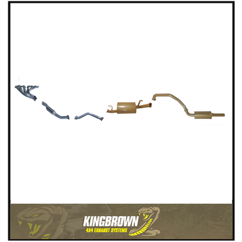 KING BROWN EXTRACTORS & 2.5" EXHAUST KIT FITS TOYOTA LANDCRUISER FZJ105R 4.5L 1FZ 6CYL 1/1998-9/2002 (KB12025-HXMR)