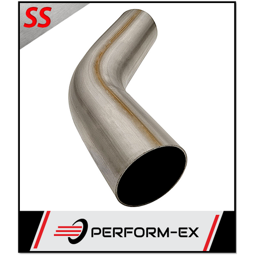 2.25" 57MM X 45° MANDREL BEND 409 STAINLESS STEEL EXHAUST PIPE