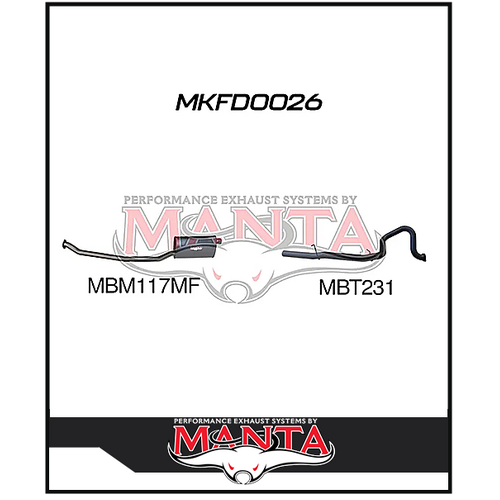 Manta 2.5" Catback Exhaust System fits Ford Fairlane NA NC 4.0L 6Cyl (MKFD0026)