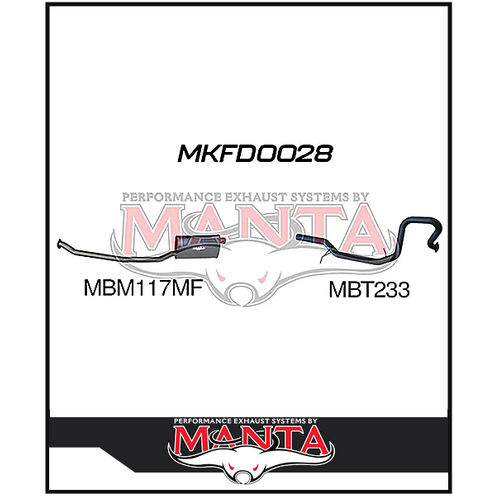 Manta 2.5" Catback Exhaust System fits Ford Fairlane NF NL 4.0L 6Cyl (MKFD0028)