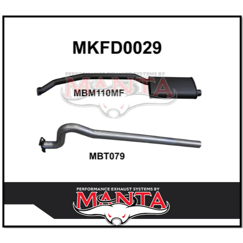 MANTA 2.5" CATBACK EXHAUST SYSTEM FITS FORD FALCON XF 4.1L 6CYL SEDAN (MKFD0029)