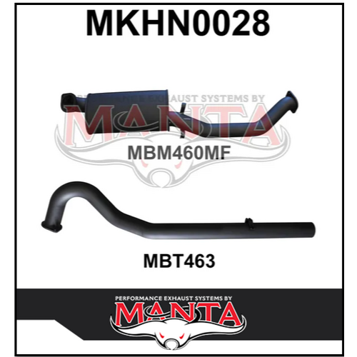 MANTA 3" CAT BACK EXHAUST SYSTEM FITS HOLDEN COMMODORE VL 3.0L 6CYL SEDAN (MKHN0028)