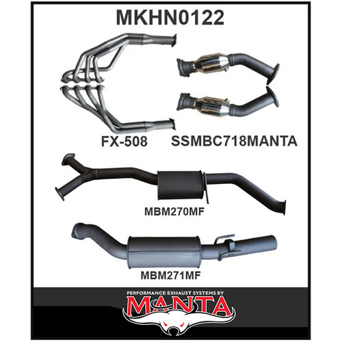 MANTA ENGINE BACK EXHAUST SYSTEM FITS HOLDEN COMMODORE VT VX VY VZ 5.7L 6.0L V8 SEDAN (MKHN0122)