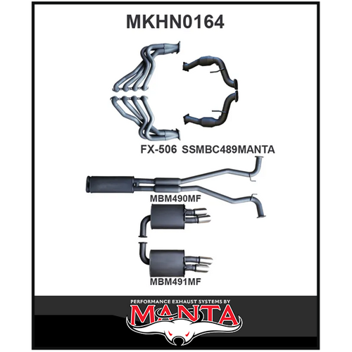 MANTA ENGINE BACK EXHAUST SYSTEM FITS HOLDEN COMMODORE VE VF 6.0L 6.2L V8 SEDAN/WAGON (MKHN0164)