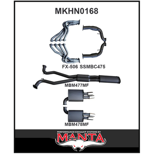 MANTA ENGINE BACK EXHAUST SYSTEM FITS HOLDEN COMMODORE VE VF 6.0L 6.2L V8 SEDAN/WAGON (MKHN0168)