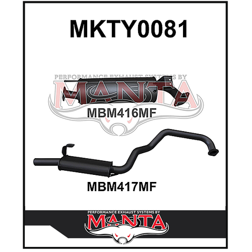 MANTA 2.5" ENGINE PIPE BACK EXHAUST SYSTEM FITS TOYOTA LANDCRUISER HZJ105R 4.2L 1HZ 1998-2007 (MKTY0081)