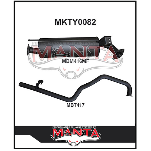 MANTA 2.5" ENGINE PIPE BACK EXHAUST SYSTEM FITS TOYOTA LANDCRUISER HZJ105R 4.2L 1HZ 1998-2007 (MKTY0082)