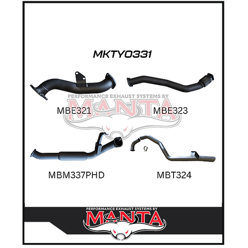 MANTA 3" TURBO BACK EXHAUST SYSTEM FITS TOYOTA LANDCRUISER HZJ105R 4.2L 1HZ WITH CT26 TURBO 1998-2007 (MKTY0331)