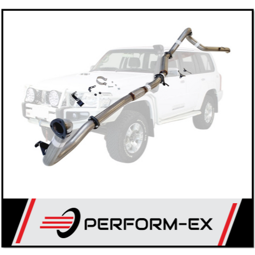 PERFORM-EX 3" STAINLESS STEEL WITH HOTDOG TURBO BACK EXHAUST SYSTEM FITS NISSAN PATROL Y61 GU 3.0L TD WAGON