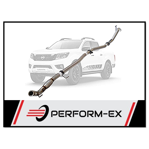 PERFORM-EX 3" STAINLESS STEEL CAT/PIPE ONLY TURBO BACK EXHAUST FITS NISSAN NAVARA D23 NP300 2.3L TD 4CYL 2015-ON