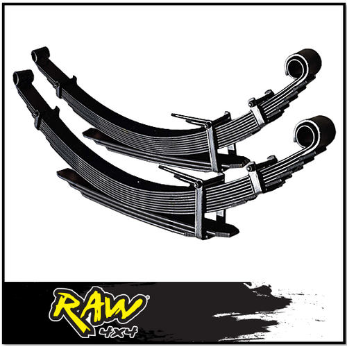 RAW 4X4 REAR HEAVY DUTY (150-300KG) 2" RAISED LEAF SPRINGS FITS TOYOTA LANDCRUISER VDJ79R 2012-ON DUAL CAB (PAIR)