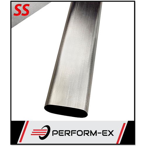 3" Stainless Steel Oval Exhaust Tube Pipe - 1MTR Length (SOT300-304B)