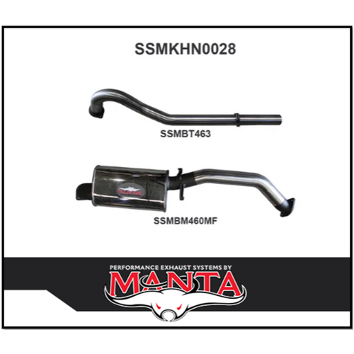 MANTA 3" STAINLESS STEEL CAT BACK EXHAUST SYSTEM FITS HOLDEN COMMODORE VL 3.0L 6CYL SEDAN (SSMKHN0028)