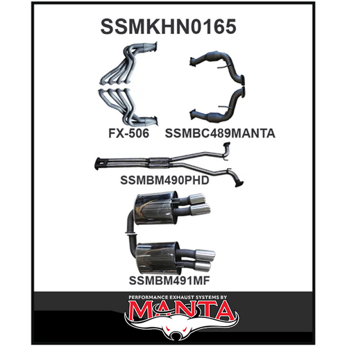 MANTA ENGINE BACK STAINLESS STEEL EXHAUST SYSTEM FITS HOLDEN COMMODORE VE VF 6.0L 6.2L V8 SEDAN/WAGON (SSMKHN0165)