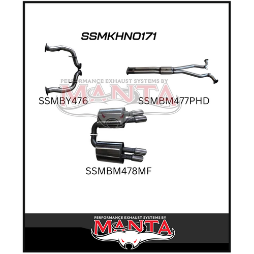 MANTA 3" CAT BACK STAINLESS STEEL EXHAUST SYSTEM FITS HOLDEN COMMODORE VE VF 6.0L 6.2L V8 SEDAN/WAGON (SSMKHN0171)