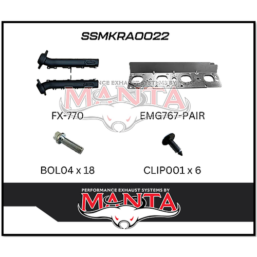 MANTA STANDARD MANIFOLD REPLACEMENT KIT FITS RAM 1500 DS 5.7L V8 1/2017-ON (SSMKRA0022)