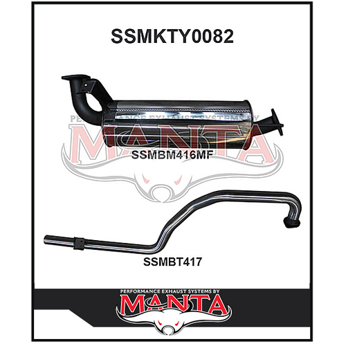 MANTA STAINLESS STEEL 2.5" ENGINE PIPE BACK EXHAUST SYSTEM FITS TOYOTA LANDCRUISER HZJ105R 4.2L 1HZ 1998-2007 (SSMKTY0082)