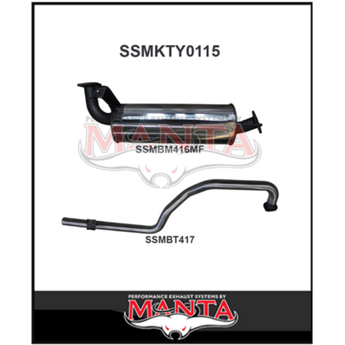 MANTA 2.5" STAINLESS STEEL ENGINE PIPE BACK EXHAUST SYSTEM FITS TOYOTA LANDCRUISER FZJ105R 4.5L 1FZ 1998-2002 (SSMKTY0115)