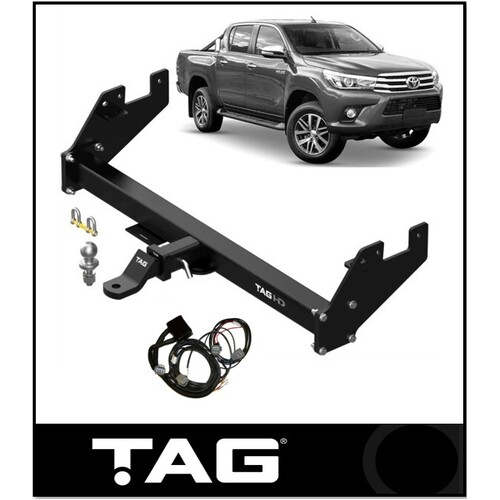 TAG HEAVY DUTY TOWBAR KIT (3500KG) FITS TOYOTA HILUX GUN126R 1/2015-ON WITH NO STEP (T4T129-K203)