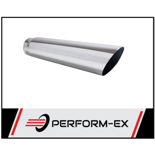 ANGLE CUT STAINLESS STEEL EXHAUST TIP - 2" INLET - 2.5" OUTLET (15" LONG)