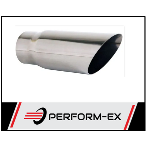 ANGLE CUT STAINLESS STEEL EXHAUST TIP - 2.25" INLET - 2.5" OUTLET (8" LONG)