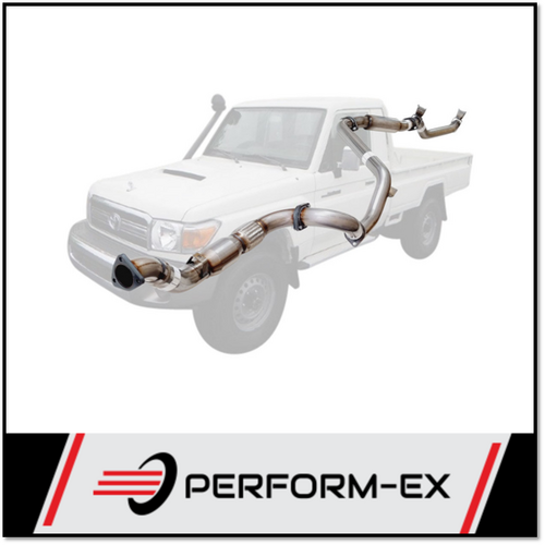 PERFORM-EX 3" STAINLESS STEEL CAT/HOTDOG TURBO BACK EXHAUST SYSTEM FITS TOYOTA LANDCRUISER VDJ79R SINGLE CAB 2007-2016