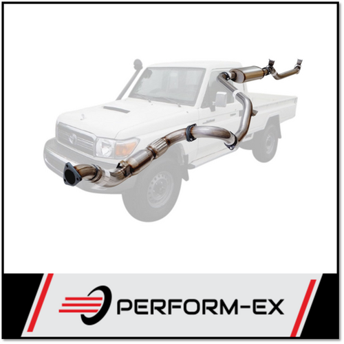 PERFORM-EX 3" STAINLESS STEEL CAT/MUFFLER TURBO BACK EXHAUST SYSTEM FITS TOYOTA LANDCRUISER VDJ79R 2007-2016 SINGLE CAB