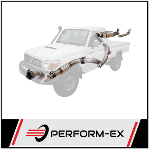 PERFORM-EX 3" STAINLESS STEEL NO CAT/MUFFLER TURBO BACK EXHAUST SYSTEM FITS TOYOTA LANDCRUISER VDJ79R 2007-2016 SINGLE CAB