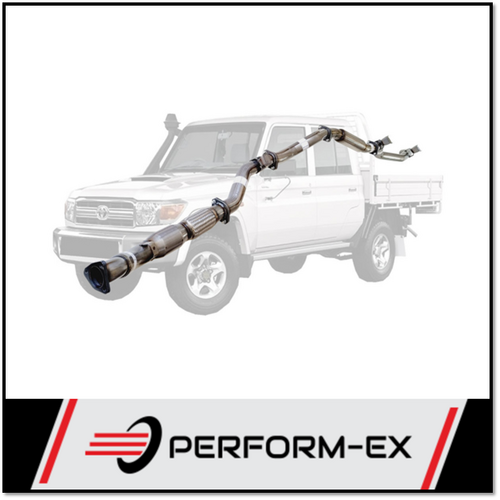 PERFORM-EX 3" TURBO BACK EXHAUST WITH CAT/HOTDOG FITS TOYOTA LANDCRUISER VDJ79R 2012-2016 DUAL CAB