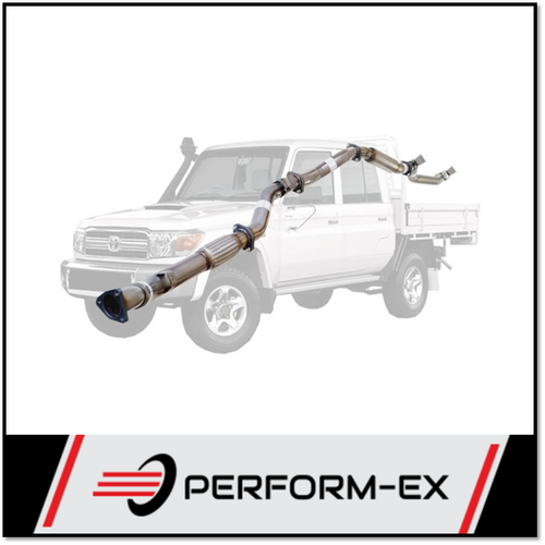 PERFORM-EX 3" STAINLESS STEEL NO CAT/HOTDOG TURBO BACK EXHAUST SYSTEM FITS TOYOTA LANDCRUISER VDJ79R 2012-2016 DUAL CAB