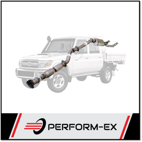 PERFORM-EX 3" STAINLESS STEEL CAT/MUFFLER TURBO BACK EXHAUST SYSTEM FITS TOYOTA LANDCRUISER VDJ79R 2012-2016 DUAL CAB