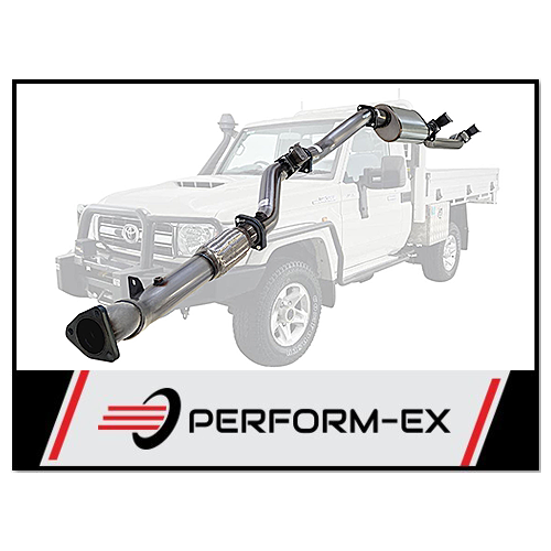 PERFORM-EX 3" STAINLESS STEEL NO CAT/MUFFLER TURBO BACK EXHAUST FITS TOYOTA LANDCRUISER VDJ79R 2016-ON