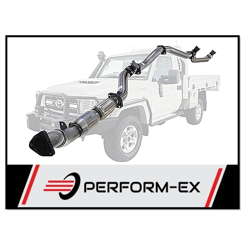 PERFORM-EX 3" STAINLESS STEEL CAT/PIPE ONLY TURBO BACK EXHAUST FITS TOYOTA LANDCRUISER VDJ79R 2016-ON