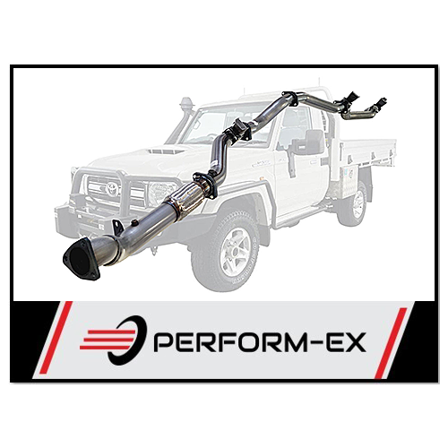 PERFORM-EX 3" STAINLESS STEEL PIPE ONLY TURBO BACK EXHAUST FITS TOYOTA LANDCRUISER VDJ79R 2016-2024 (DPF DELETE)