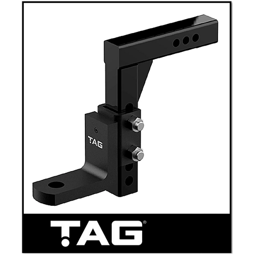 TAG ADJUSTABLE HEAVY DUTY TOW BALL MOUNT - 90° FACE, 50MM SQUARE HITCH - 310MM DROP/335MM RISE (UNTTBM100)