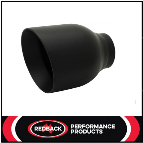 2.25" INLET 4" OUTLET REDBACK MATT BLACK ANGLE CUT EXHAUST TIP (5 1/8" LONG)