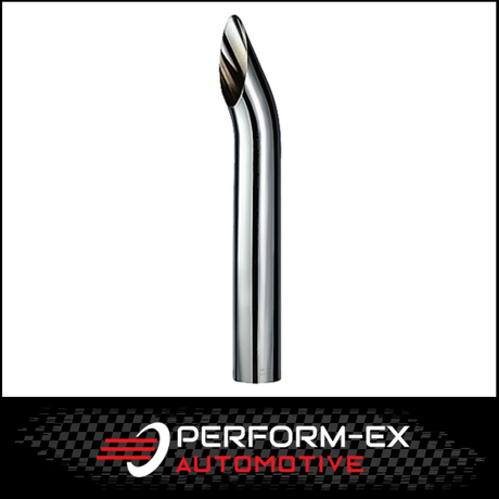 CHROME EXHAUST STACK CURVED 5" OD X 72" (1830MM) LONG WITH PLAIN INLET (CPS5072)